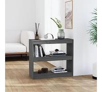 WRJENFSC Bibliothèque en pin massif - Séparateur de pièce - Gris - 80 x 30 x 71,5 cm - Étagère étroite avec 2 compartiments pour salon, couloir - Solution de rangement