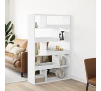 WRJENFSC Bibliothèque séparateur de pièce blanche en bois 100 x 33 x 156,5 cm avec 10 compartiments Étagère étroite pour décoration et rangement du salon