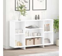 WRJENFSC Buffet 120 x 30 x 75 cm - En bois blanc - Design moderne avec 4 étagères - Espace de rangement - Pour salon, couloir, cuisine