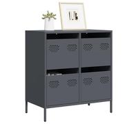 WRJENFSC Buffet anthracite 68 x 39 x 73,5 cm en acier laminé à froid avec 4 tiroirs - Meuble bas industriel moderne pour salon, chambre, bureau, couloir, cuisine comme armoire de rangement