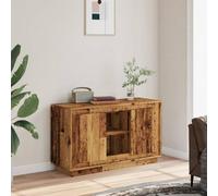 WRJENFSC Buffet aspect bois vieilli 102 x 35 x 60 cm en matériau dérivé du bois avec 6 compartiments, design moderne et robuste, pour salon, couloir, cuisine, salle à manger, bureau