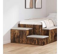 WRJENFSC Buffet de chevet moderne en bois - Chêne fumé - 118 x 41 x 40 cm - Avec 2 étagères - Robuste et durable - Pour chambre à coucher, salon, couloir