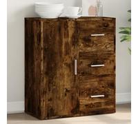 WRJENFSC Buffet en chêne fumé 60 x 31 x 70 cm - En bois - Moderne - Avec espace de rangement généreux - Pour salon, couloir, bureau, cuisine et salle à manger