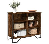 WRJENFSC Buffet en chêne fumé 91 x 35,5 x 74,5 cm - Moderne - Avec pieds en métal - Espace de rangement pour salon, couloir, cuisine