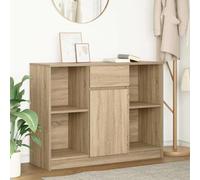 WRJENFSC Buffet en chêne Sonoma 101 x 35 x 76 cm en bois robuste avec tiroir et porte, design moderne, miracle de rangement pour salon, couloir, salle à manger, bureau