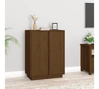 WRJENFSC Buffet en pin marron miel, 60 x 35 x 80 cm, classique, en bois massif, avec beaucoup d'espace de rangement et surface présentable, pour couloir, cuisine, salon, chambre à coucher