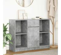 WRJENFSC Buffet gris béton 101 x 35 x 76 cm en matériau dérivé du bois avec tiroir et porte - Meuble bas moderne - Grand espace de rangement - Robuste et durable - Pour salon, couloir, salle à manger