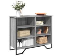 WRJENFSC Buffet gris Sonoma 91 x 35,5 x 74,5 cm en bois avec pieds en métal - Meuble bas moderne avec espace de rangement pour salon, couloir, cuisine et bureau