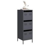 WRJENFSC Buffet haut anthracite 39 x 35 x 103,5 cm, en acier laminé à froid, avec 3 tiroirs, buffet industriel moderne, avec structure robuste, pour salon, chambre, bureau et couloir