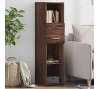 WRJENFSC Buffet haut aspect chêne marron, 30 x 42,5 x 124 cm, en bois dérivé du bois, buffet moderne avec design minimaliste intemporel - Armoire de rangement stable pour salon, couloir, bureau