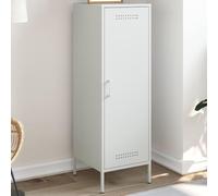 WRJENFSC Buffet haut blanc 36 x 39 x 113 cm en acier industriel avec 3 compartiments, design robuste et moderne, rangement peu encombrant, pour salon, chambre à coucher, couloir