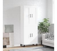 WRJENFSC Buffet haut blanc 69,5 x 34 x 180 cm en bois et pieds en fer, avec beaucoup d'espace de rangement et design moderne, pour salon, couloir, chambre à coucher