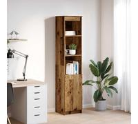 WRJENFSC Buffet haut en bois recyclé - 37,5 x 35 x 180 cm - Avec 5 étagères - 60 kg - Robuste et moderne - Pour salon, couloir, bureau