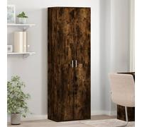 WRJENFSC Buffet haut en chêne fumé, 60 x 35 x 180 cm, en bois dérivé du bois, meuble de rangement moderne, avec portes, pour salon, couloir et chambre à coucher