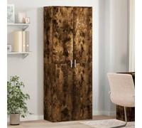 WRJENFSC Buffet haut en chêne fumé, 70 x 35 x 180 cm, en bois dérivé du bois, armoire de rangement moderne, avec portes, pour salon, cuisine et couloir