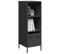 WRJENFSC Buffet haut noir 35 x 39 x 104 cm en acier laminé à froid, 2 compartiments, 1 tiroir, moderne, pour chambre à coucher, buffet industriel, bureau, cuisine, couloir, salon