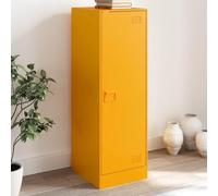 WRJENFSC Buffet jaune moutarde - 34,5 x 39 x 107 cm - En acier laminé à froid - Meuble de salon industriel avec 3 compartiments et 1 porte - Charge maximale 45 kg - Meuble bas peu encombrant pour