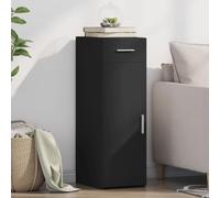 WRJENFSC Buffet noir 30 x 42,5 x 93 cm en matériau dérivé du bois - Meuble bas moderne avec tiroir et porte - Espace de rangement pour salon, couloir, cuisine