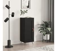 WRJENFSC Buffet noir 34,5 x 34 x 90 cm en bois avec pieds en métal - Meuble bas moderne pour salon, couloir, cuisine - Porte flexible à monter à droite/gauche