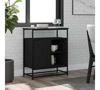 WRJENFSC Buffet noir 69 x 35 x 80 cm en bois et acier - Meuble bas moderne avec pieds réglables et grand espace de rangement - Robuste et durable - Pour salon, cuisine, couloir et salle à manger