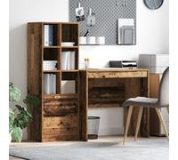 WRJENFSC Bureau avec espace de rangement marron aspect bois recyclé compact 75 cm pour la maison, le bureau, la chambre à coucher et le couloir