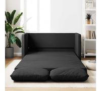 WRJENFSC Canapé-lit 2 en 1 Convertible 112x174x55 cm Tissu Polyester Noir, Structure métal, Petite chauffeuse au Sol avec Coussins, Pliable Salon Chambre Studio