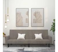 WRJENFSC Canapé-lit 2 Places Gris Clair Velours 220 x 84,5 x 69 cm Convertible rapido et Cadre Bois Robuste, Mini Couch Design Moderne pour Salon Chambre ado Studio