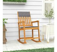 WRJENFSC Chaise de Jardin extérieur Bascule Acacia huilé 54x78x103 cm, Fauteuil Confortable avec Coussins Polyester Gris foncé, Plage terrasse Salon