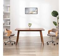 WRJENFSC Chaise de salle à manger pivotante avec roulettes, hauteur réglable, 47,5 x 53 x 68-76 cm, housse en tissu 90 % coton, bois de hêtre, design moderne pour cuisine, bureau et salon - Taupe