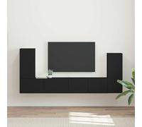 WRJENFSC Ensemble buffet TV noir 98 x 31 x 29,5 cm avec station de charge USB, meuble multifonction moderne pour salon, chambre à coucher et bureau à domicile