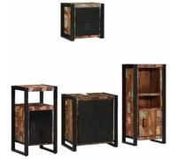 WRJENFSC Ensemble de 4 meubles de salle de bain multicolores en bois massif recyclé 55 × 35 × 60 cm Design moderne avec 8 tiroirs 5 portes pour petites et grandes salles de bains