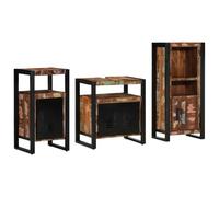 WRJENFSC Ensemble de meubles de salle de bain, 3 pièces, multicolores, bois massif, 55 x 35 x 60 cm, étagère moderne avec tiroirs, armoire de salle de bain pour petites et grandes salles de bain