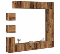WRJENFSC Ensemble meuble TV mural aspect bois vieilli avec plusieurs tailles pour le salon, robuste et peu encombrant
