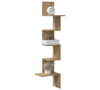 WRJENFSC Étagère d'angle murale étroite en chêne artisan en bois - Pour livres - Décoration - 32 x 32 x 127,5 cm - Peu encombrante - Multifonction - Pour salon, chambre à coucher, bureau