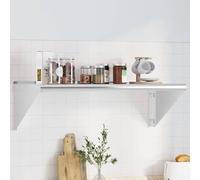 WRJENFSC Étagère murale flottante en acier inoxydable argenté 100 x 45 x 31 cm robuste avec bord surélevé pour salon, cuisine, salle de bain