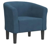 WRJENFSC Fauteuil club en velours bleu foncé - 70 x 56 x 68 cm - Design moderne avec structure en pin - Fauteuil de lecture confortable avec accoudoirs pour salon, chambre à coucher, bureau, balcon