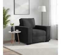 WRJENFSC Fauteuil Club en Velours Noir 99 x 78 cm avec accoudoirs Larges, Cadre Bois métal Robuste, Design Moderne Compact pour Salon Chambre Bureau