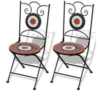 WRJENFSC Fauteuil de Jardin Extérieur en Céramique Terre Cuite et Blanc 37 x 41 x 89 cm Cadre Fer Pliable Robustes et Durable pour Balcon Terrasse et Événements Outdoor