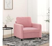 WRJENFSC Fauteuil Velours Rose 78x77x80 cm avec Cadre Métal, Mini Canapé Moderne & Robuste, Chaise Coiffeuse Douce pour Salon Chambre Bureau