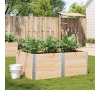 WRJENFSC Jardinière Bois pin 150x100x60,5 cm empilable Pliable Potager surélevé extérieur Balcon terrasse Solide 20 mm épaisseur Grande capacité pour aromatiques Fleurs légumes
