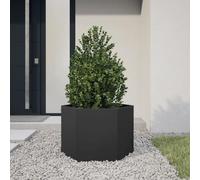 WRJENFSC Jardinière Haute hexagonale 69 x 60 x 45 cm en Acier Noir sans Fond, Potager surélevé Robustes et Grand Volume pour Balcon, terrasse et Jardin