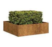 WRJENFSC Jardinière surélevée 100x100x30 cm en Acier résistant aux intempéries Aspect rouillé, bac Potager extérieur Moderne avec Fond Ouvert pour Balcon terrasse et Jardin