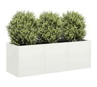 WRJENFSC Jardinière surélevée 120 x 40 x 40 cm Blanc en Acier laminé à Froid Fond Ouvert pour Potager Balcon et terrasse