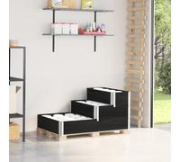 WRJENFSC Jardinière surélevée 3 Niveaux 120x80 cm Bois pin Massif Noir Pliable bac Potager Exterieur Balcon Patio Serre pour aromatiques Fleurs