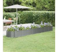WRJENFSC Jardinière surélevée 368 x 80 x 36 cm en Acier galvanisé Gris, Grande bac Potager extérieur Ovale, Design Moderne et Robuste pour Balcon terrasse Jardin