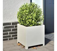 WRJENFSC Jardinière surélevée 40x40x40 cm en Acier laqué Blanc, bac Potager Exterieur Robuste sans Trou, jardinière Haute Grande capacité pour Balcon terrasse Jardin aromatiques