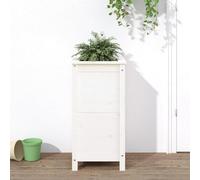 WRJENFSC Jardinière surélevée 40x40x78 cm Blanche en pin Massif Bac Potager Exterieur avec Espace généreux pour Balcon terrasse et Jardin