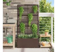 WRJENFSC Jardinière Surélevée 70 x 30 x 135 cm en Métal Marron, Potager Balcon Design Moderne, Bac à Fleurs Extérieur Robuste pour Jardin Terrasse