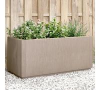 WRJENFSC Jardinière surélevée 80 L en polypropylène Marron Clair 80 x 36 x 35 cm bac Potager extérieur avec Espace généreux pour Balcon terrasse et Jardin