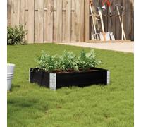 WRJENFSC Jardinière surélevée 80x60 cm en pin Massif Noir, bac Potager empilable Pliable avec charnières galvanisées, Drainage Ouvert pour Balcon Jardin terrasse
